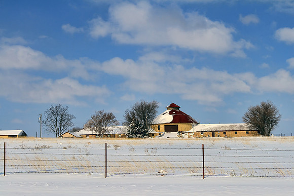 Round Barn in Snow