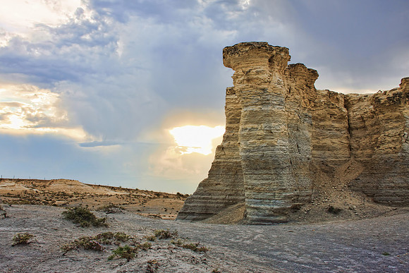 Monument Rocks under Clouds