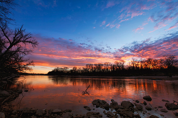 Arkansas River Sunset Panorama