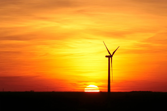 Windmill & Setting Sun