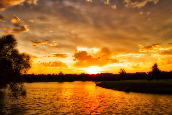 Sunrise Glow on Water