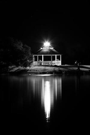 Nighttime Reflections B&W